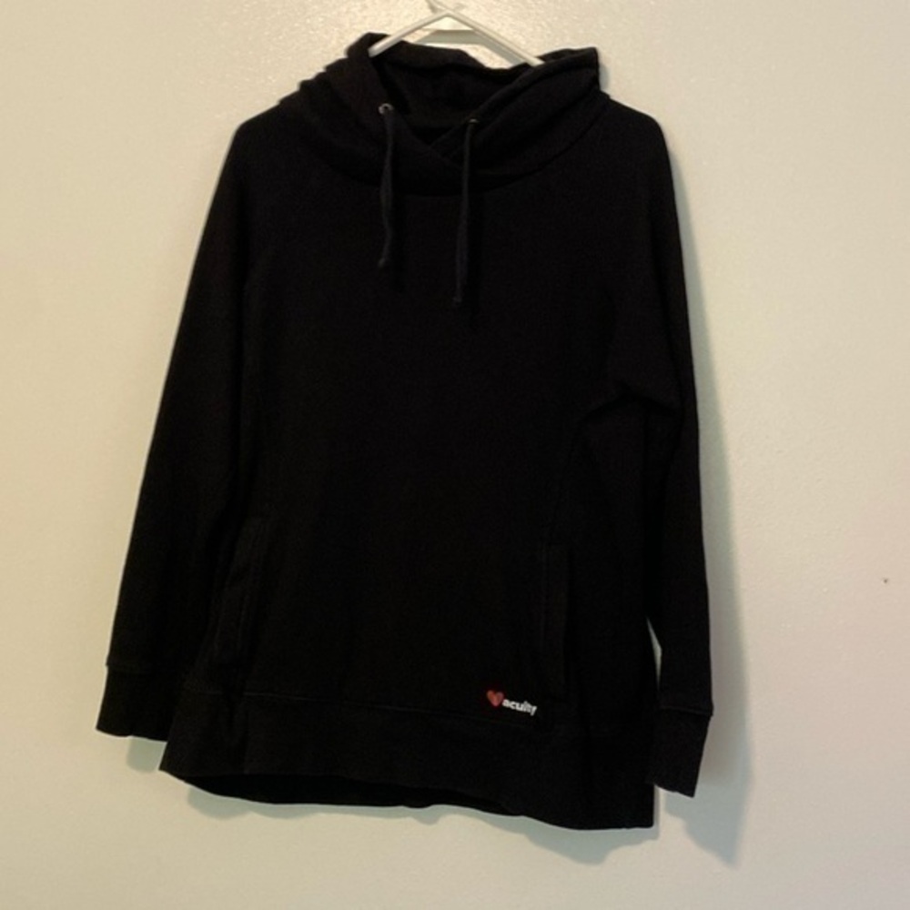 Charles River Apparel hooded pocket acuity black sweatshirt lg